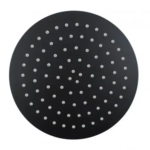 Super-slim Round Black Rainfall Shower Head 300mm