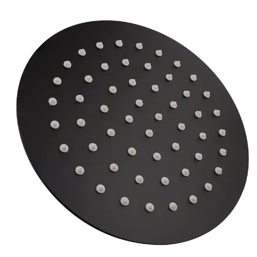[OX0119.SH] Super-slim Round Black Rainfall Shower Head 200mm