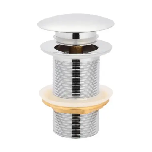 [CH003.PUW] 32/40mm Solid Brass Basin Mushroom Pop Up Waste – Chrome – No Overflow